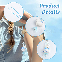 3Pcs Handmade Lampwork & Glass Mobile Straps&nbsp;HJEW-JOY00006