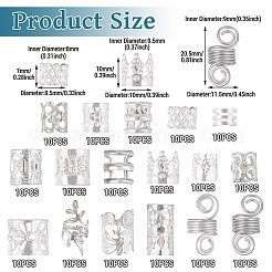 170Pcs 17 Styles Iron Hair Coil Cuffs&nbsp;OHAR-TA0001-12S