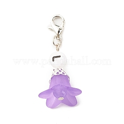 Frosted Flower Transparent Acrylic Pendant Decoration&nbsp;HJEW-JM00628-01