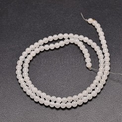 Natural White Jade Round Bead Strands&nbsp;G-P072-08-6mm