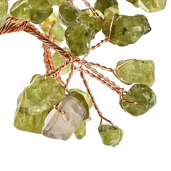 Natural Peridot Chips Money Tree Decorations&nbsp;DJEW-C016-01G