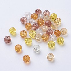 Baking Paint Crackle Glass Beads&nbsp;DGLA-X0006-8mm-12