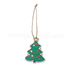 Christmas Printed Wood Pendant Decoration&nbsp;HJEW-JM02405