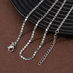 2MM Brass Disc Link Chain Necklaces&nbsp;NJEW-H086-05P