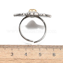 Gothic Style Brass Micro Pave Clear Cubic Zirconia Cuff Rings for Women&nbsp;RJEW-U051-02B-GP