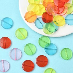 Flat Round Transparent Acrylic Beads&nbsp;X-MACR-R546-26