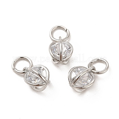 Rack Plating Brass Clear Cubic Zirconia Pendants&nbsp;KK-E081-09P