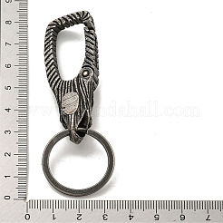 Tibetan Style 316 Surgical Stainless Steel Fittings with 304 Stainless Steel Key Ring&nbsp;FIND-Q101-06AS-01
