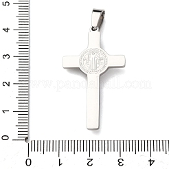 304 Stainless Steel Religion Jesus Cross Pendants&nbsp;STAS-F323-12P