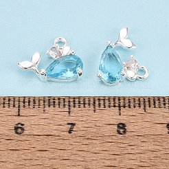Brass Micro Pave Cubic Zirconia Charms&nbsp;KK-N288-15S