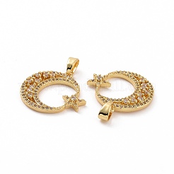 Brass Micro Pave Cubic Zirconia Pendants&nbsp;KK-A181-VA300-2