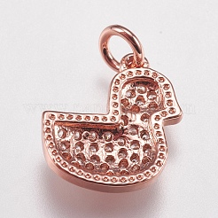 Brass Micro Pave Cubic Zirconia Charms&nbsp;ZIRC-E147-40RG