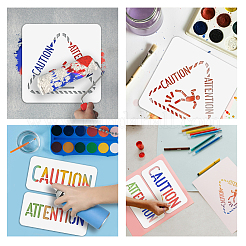 Caution Attention PET Out Drawing Painting Stencils Sets&nbsp;DIY-WH0416-0041