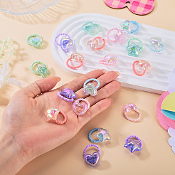 20Pcs 20 Colors Polyester & Plastic Girls Hair Accessories&nbsp;OHAR-TA0001-18