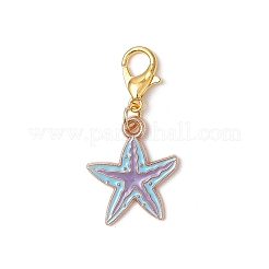 8Pcs Sea Animal Alloy Enamel Pendant Decorations&nbsp;HJEW-JM03655