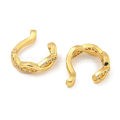 Brass Micro Pave Cubic Zirconia Cuff Earrings&nbsp;EJEW-C104-093G