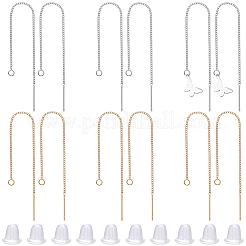 32Pcs 2 Colors Brass Stud Earring Findings&nbsp;KK-BBC0026-02