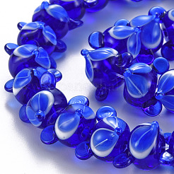 Handmade Bumpy Lampwork Beads Strands&nbsp;LAMP-S194-016C