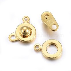 201 Stainless Steel Snap Clasps&nbsp;X-STAS-C042-02G