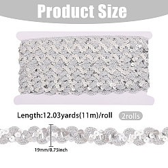 Polyester with Sequins Wavy Fringe Trim Ribbon&nbsp;OCOR-WH0111-96A