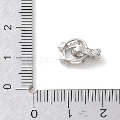 925 Sterling Silver Micro Pave Clear Cubic Zirconia Fold Over Clasps&nbsp;SE-CBAF1B0-07P