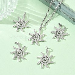 SHEGRACE Brass Micro Pave Clear Cubic Zirconia Pendants&nbsp;XGRQ3P601-635P