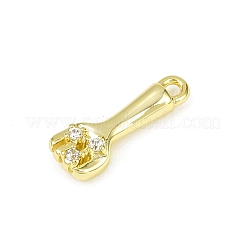 Brass Pave Clear Cubic Zirconia Pendants&nbsp;LS-KK-L238-10G