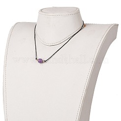 Faceted Natural Dyed Amethyst Pendant Necklaces&nbsp;NJEW-JN03230-03