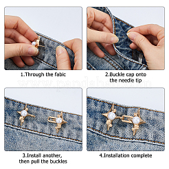 8Pcs 4 Colors Star Shape Zinc Alloy Adjustable Jean Button Pins&nbsp;FIND-HS0002-57