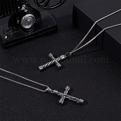 DIY 316 Surgical Stainless Steel Cross Pendant Necklaces Making Kits&nbsp;DIY-BBC0002-20