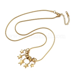 304 Stainless Steel 5 Star Pendant Necklaces&nbsp;SA-CBAFEB5-01G