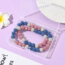 1Pc Polymer Clay Rhinestone Round Beaded Stretch Necklaces&nbsp;NJEW-SP0001-14I