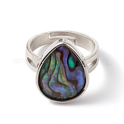 Natural Paua Shell Adjustable Rings&nbsp;RJEW-G260-01P-01