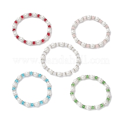 Pearlized Glass Pearl Round Beads Stretch Bracelets for Women&nbsp;BJEW-JB12740