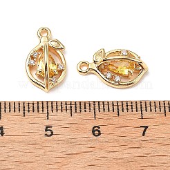 Brass Micro Pave Cubic Zirconia Pendants&nbsp;KK-A259-23G