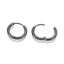 304 Stainless Steel Huggie Hoop Earrings&nbsp;LS-EJEW-F111B-17mm-B