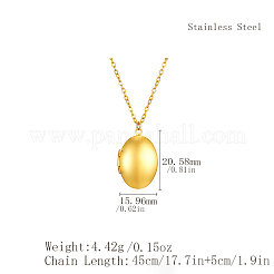 Vintage 304 Stainless Steel Photo Locket Pendant Necklaces for Couples Gift&nbsp;XG2800-2