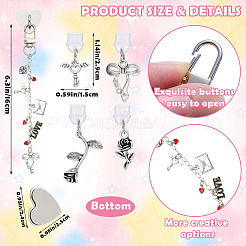 6Pcs Iron Cell Phone Holder Stand & PVC Mobile Dustproof Plugs&nbsp;HJEW-SW00475