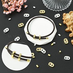 DIY Brass Cord Ends & Silicone Slide Charms Findings Kits&nbsp;KK-CJ0003-51