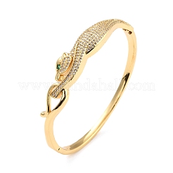 Green Cubic Zirconia Leopard Bangle&nbsp;BJEW-I298-21G