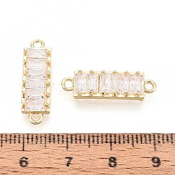 Brass Pave Clear Cubic Zirconia Connector Charms&nbsp;KK-N284-04G