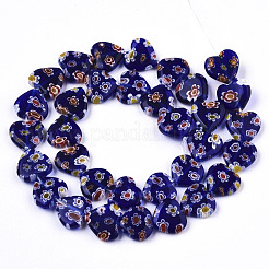 Handmade Millefiori Lampwork Beads Strands&nbsp;LAMP-N023-001D