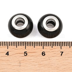 Spray Painted Glass European Beads&nbsp;X-GPDL-R001-11S