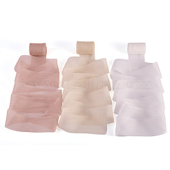 3 Rolls 3 Colors Wrinkle Polyester Ribbon&nbsp;OCOR-TA0002-98C
