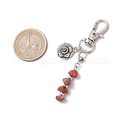Natural & Synthetic Gemstone Chip Beaded Pendant Decorations&nbsp;HJEW-JM03265