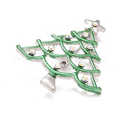 Green Christmas Tree Enamel Pin with Rhinestone&nbsp;JEWB-A004-12P