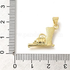 Rack Plating Brass with Cubic Zirconia Pendants&nbsp;KK-Z086-44G