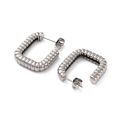 304 Stainless Steel Rectangle Stud Earrings for Women&nbsp;STAS-S147-01P