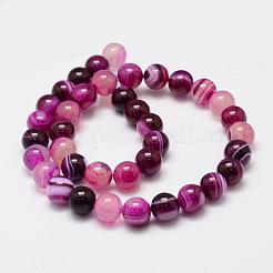 Natural Striped Agate/Banded Agate Bead Strands&nbsp;G-K155-A-10mm-02