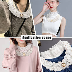 Plastic Pearl & Crystal Rhinestone Flower Colllar&nbsp;AJEW-WH0326-08A